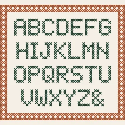 Alphabet Sampler: simulated stitched preview