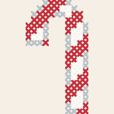 Candy Cane: simulated stitched preview