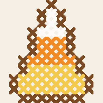 Candy Corn: simulated stitched preview