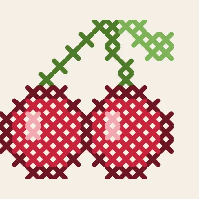 Cherry Pair: simulated stitched preview