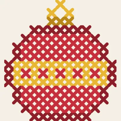 Christmas Bauble: simulated stitched preview