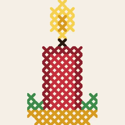 Christmas Candle: simulated stitched preview