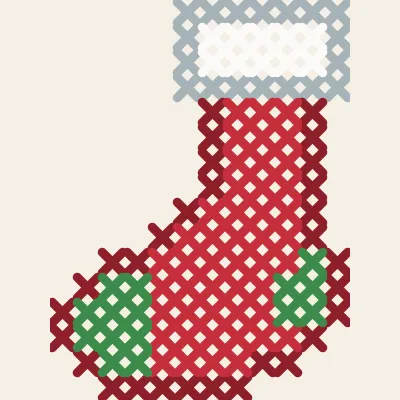 Christmas Stocking: simulated stitched preview