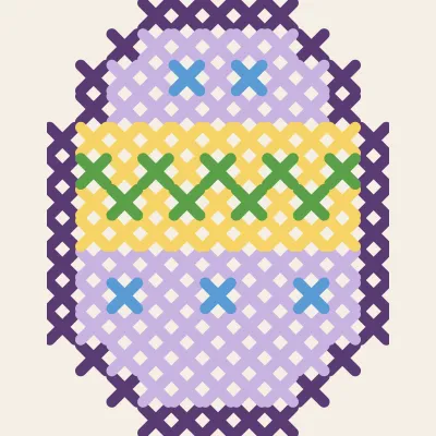 Decorated Egg: simulated stitched preview