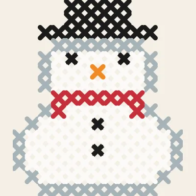 Friendly Snowman: simulated stitched preview