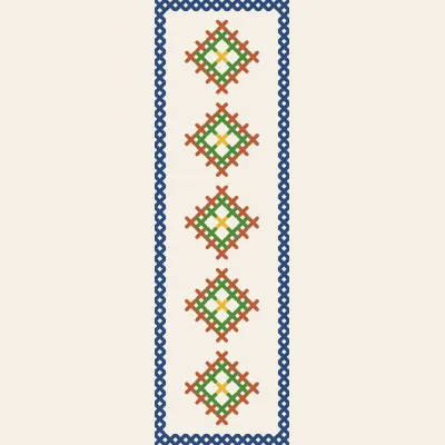Geometric Bookmark: simulated stitched preview
