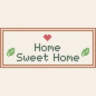 Home Sweet Home Sampler: simulated stitched preview