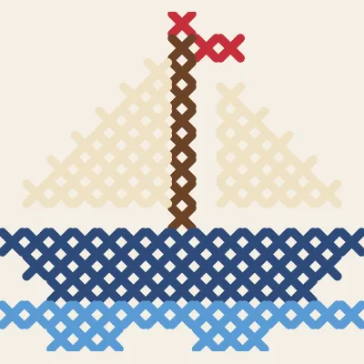 Little Sailboat: simulated stitched preview