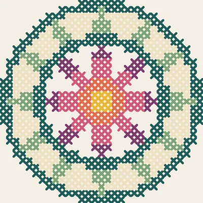 Mandala Medallion: simulated stitched preview