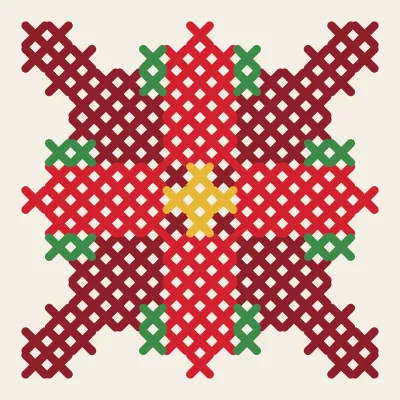 Poinsettia: simulated stitched preview