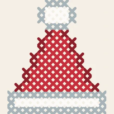 Santa Hat: simulated stitched preview