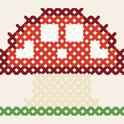Spotted Toadstool: simulated stitched preview