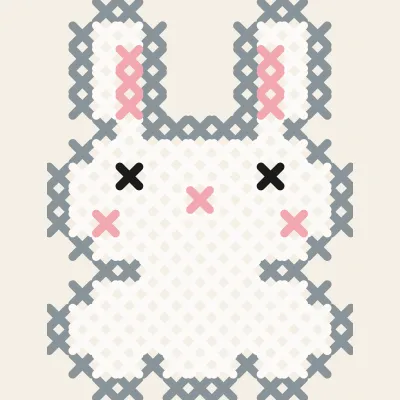 Spring Bunny: simulated stitched preview