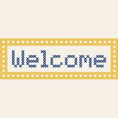 Welcome Sign: simulated stitched preview
