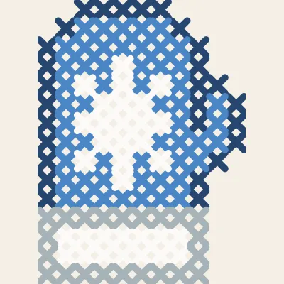 Winter Mitten: simulated stitched preview