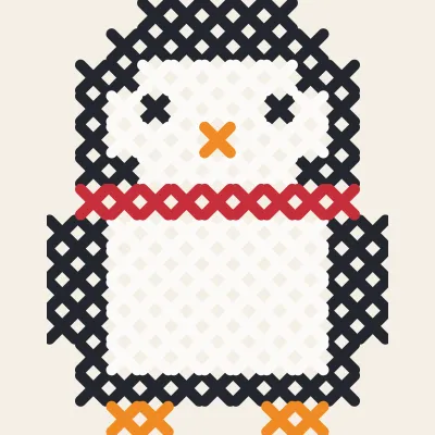 Winter Penguin: simulated stitched preview