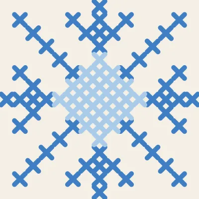 Winter Snowflake: simulated stitched preview