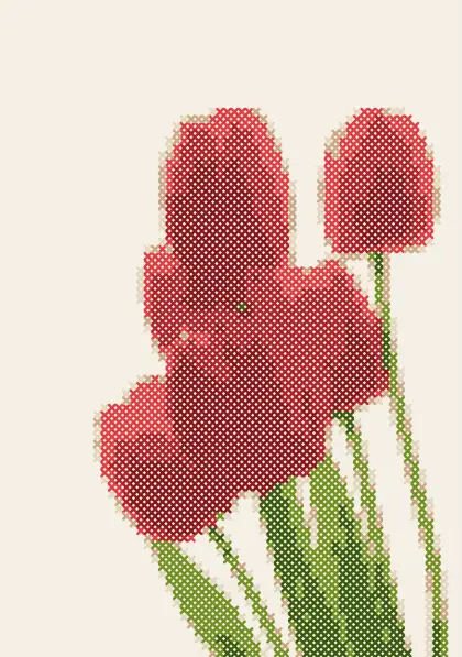 Tulip example, stage: Stitched preview